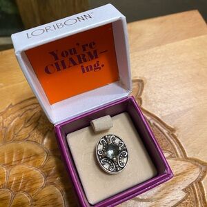 Lori Bonn Sterling Silver grey quartz Gemstone slide charm